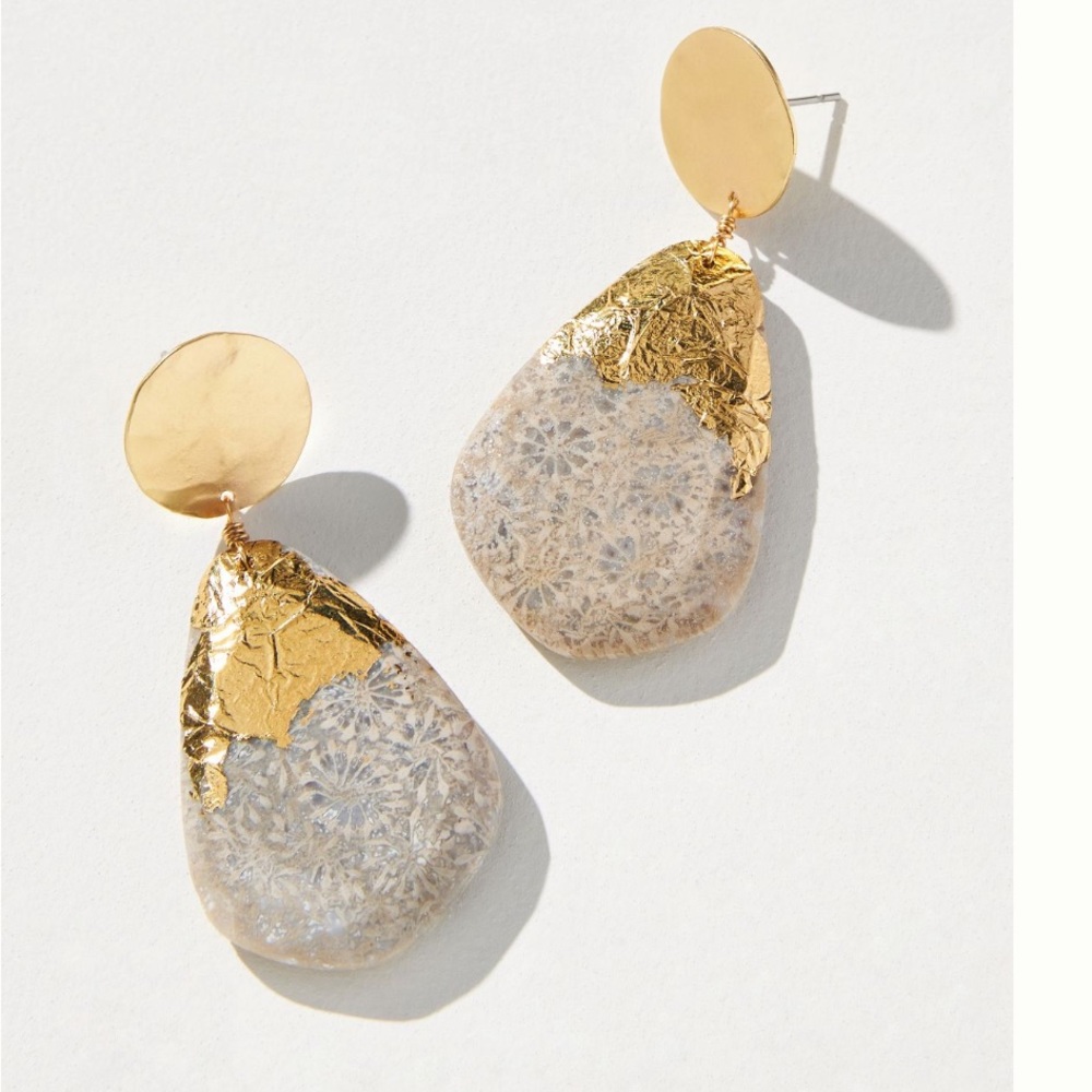 Anthropologie Floral Teardrop Earrings